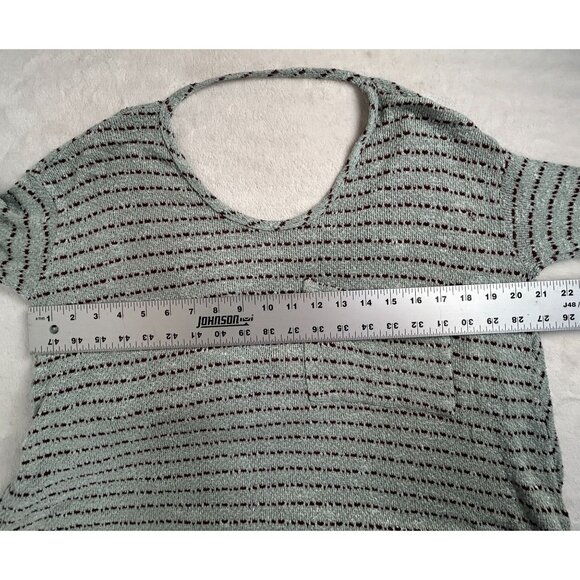 Free People Womens Angel Island Stripe Hacci Sweater Small Blue Purple Open Back - Picture 6 of 7